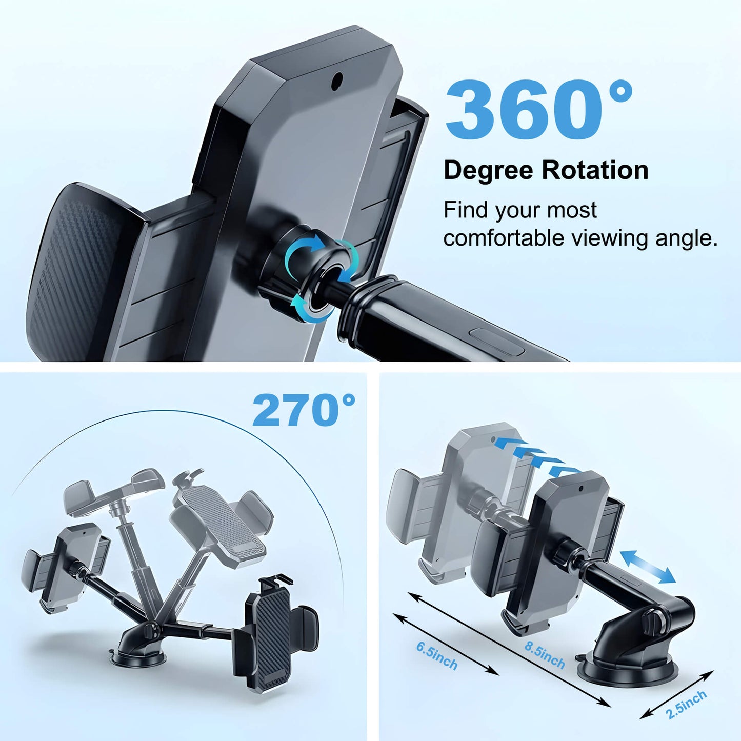 AutoEdge™ 3 in 1 Car Phone Holder